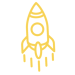 Yellow rocket on the rise