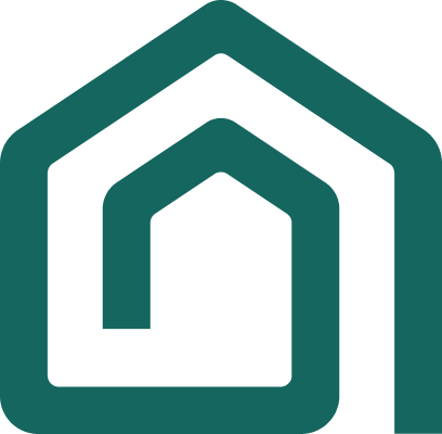 Grünes Haus-Logo, minimalistisches Design