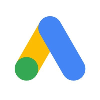 Logo von Google Ads in Blau, Grün und Gelb.